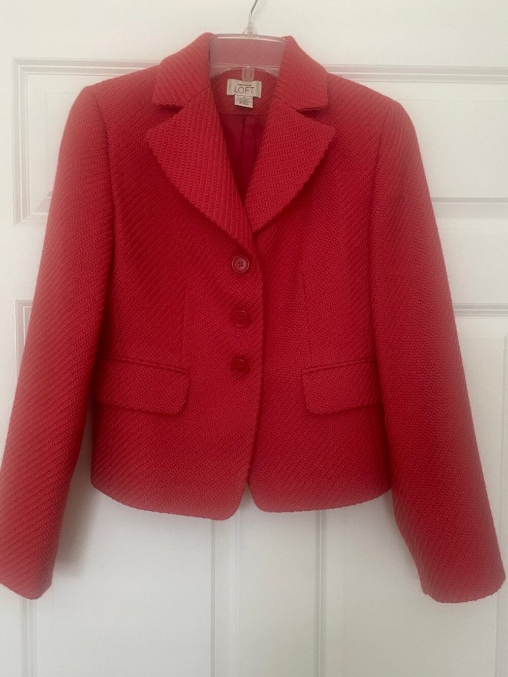 100% Wool Red Jacket - Loft Ann Taylor